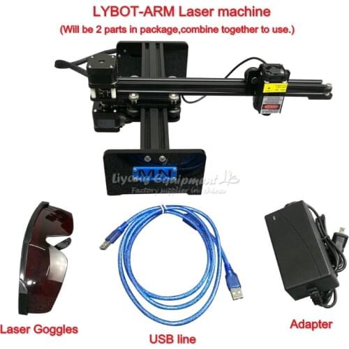 Diy ly drawbot arm robot writting cnc laser engraving marking machine 2417 desktop 500mw 1000mw 2.5W 5.5W 10W with rotary axis