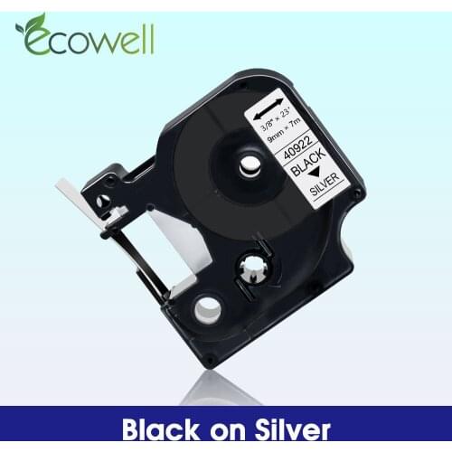 Ecowell 1PCS 9mm 40922 Black on Silver tape Compatible for Dymo D1 label tape for Dymo LabelManager LM 160 LM 280 PnP 420P 500TS