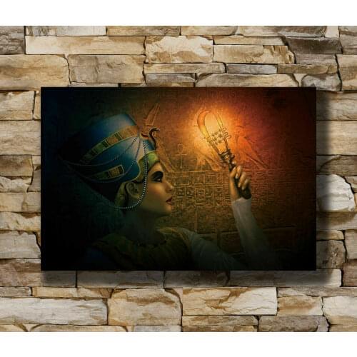 Egypt Queen Nefertiti Fantasy Artwork New Silk Fabric Wall Poster Art Decor Sticker Bright