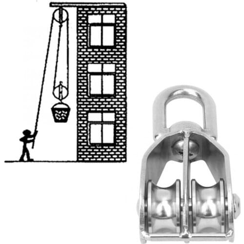 Fixed Pulley Double Wheel Pulley 2PCS 304 Stainless Steel M20 Fixed Pulley Double Wheel Lifting Sheave