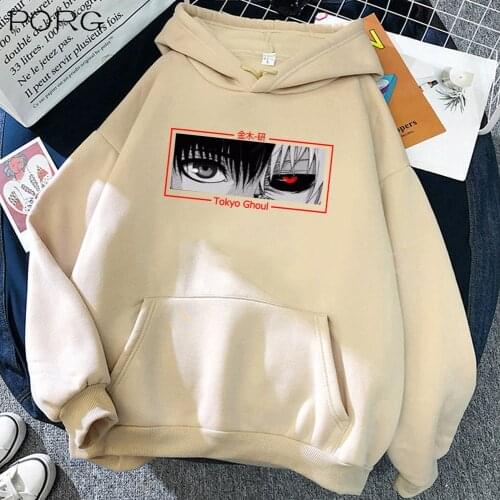Hot Anime Tokyo Ghoul Kaneki Ken Eyes Hoodies Pullover Printing Hooded Streetswear Sweatshir Unisex Tops