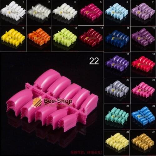 100pcs/pack Beauty Popular False Acrylic Nail Tips Plastic (1~29) Color False French Nail Art Tips For UV Gel Design NEW