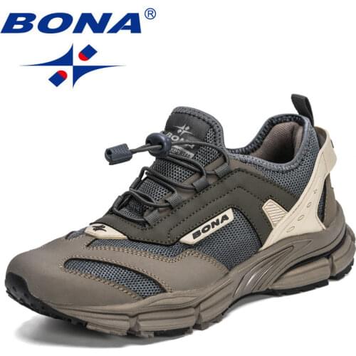 BONA 2021 New Designers Action Leather Jogging Shoes Man Sport Running Shoes Sneakers Men Tennis Outdoor Training Shoes Man Soft