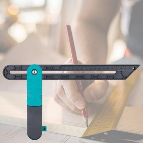 M68E Square Wooden Bevel Sliding T Bevel Adjustable Bevel Gauge Tri Square Sliding Wooden Marking Gauge Protractor