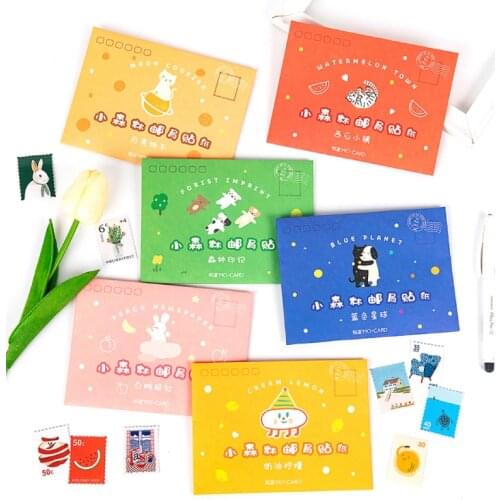 Small Forest Post Office Series Decorative Stationery Stamp Stickers set Scrapbooking DIY Diary Album Stick Lable