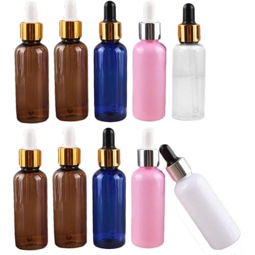 50mlEmpty Plastic Dropper Bottle Refillable Spray Dropper Bottle Storage Container Essential Oil Plastic Liquid Dropper Bottle