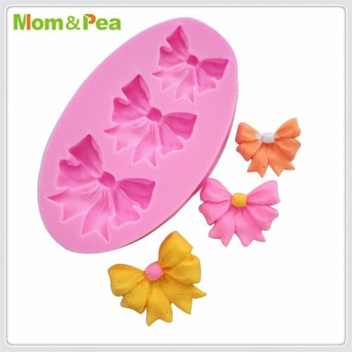 Mom&Pea MPA1854 Bowknot Shaped Silicone Mold Cake Decoration Fondant Cake 3D Mold Food Grade