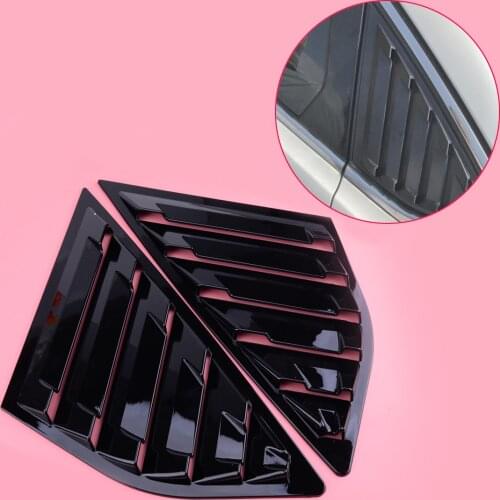 DWCX 2Pcs ABS Glossy Black Quarter Window Louvers Side Vent Panel Cover Trim Sticker Fit for Ford Focus MK3 Hatchback 2012-2018