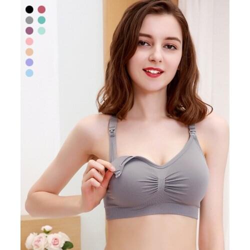 Pregnant Womens Underwear Breastfeeding Large Size Nursing Bra No Steel Ring Seamless Breastfeeding Underwear Gather Thin