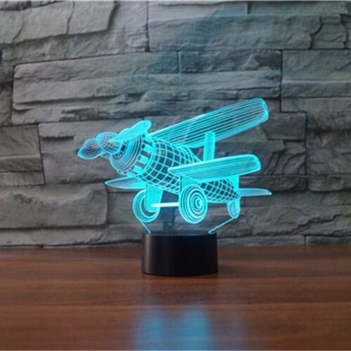 Private Jet 3d Visual Led Night Lights USB Charge 3D lights 7 Colors Chaging Baby Bedroom Bookcase Night Light Creative Gift