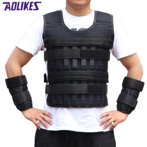 New 15/35KG Adjustable Loading Weight Vest Boxing Training Jacket Gym Fitness Equipment Running Workout Waistcoat Sand Clothing