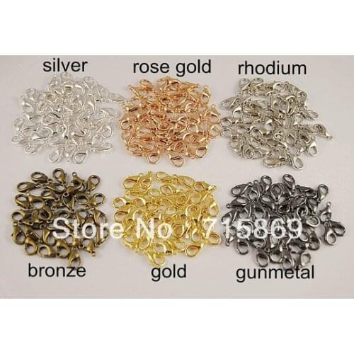 Wholesale 1000pcs/lot Lobster Clasps Claw 12x6mm CHOOSE Your COLORS Free Shipping