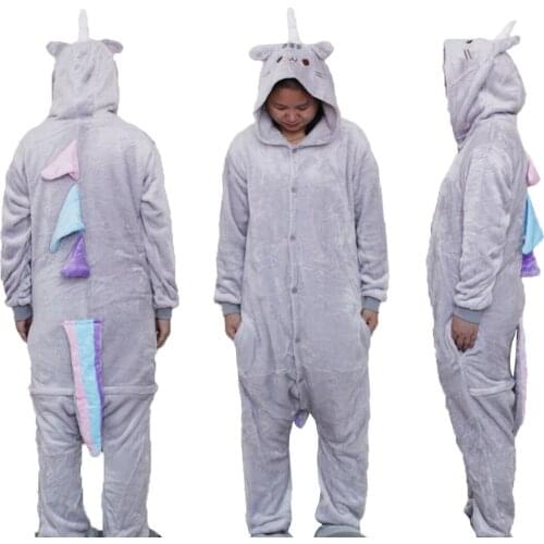 Fat Cat Onesies Kigurumi Cartoon Animal Black Sheep Pajamas Cosplay Costumes Adult Unicorn Sleepwear Winter Jumpsuit Onepiece