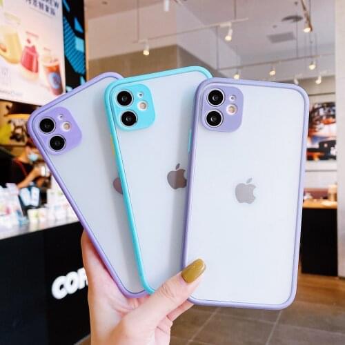 Suitable for iPhone11 11 Pro Max XR XS Max X 8 7 Plus all-inclusive straight side mobile phone case matte translucent shockproof