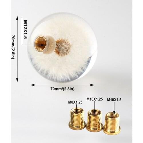 T3ED Universal Auto Car Manual Gear Dandelion Transparent Shift Knob Stick Shift Lever Interior Accessories for Car