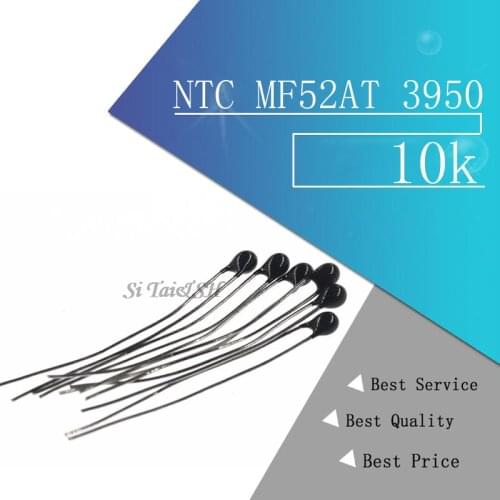 20pcs 10k OHM NTC MF52AT 3950 Thermistor Resistor NTC-MF52AT MF52 10K +/-1% Thermal Resistor