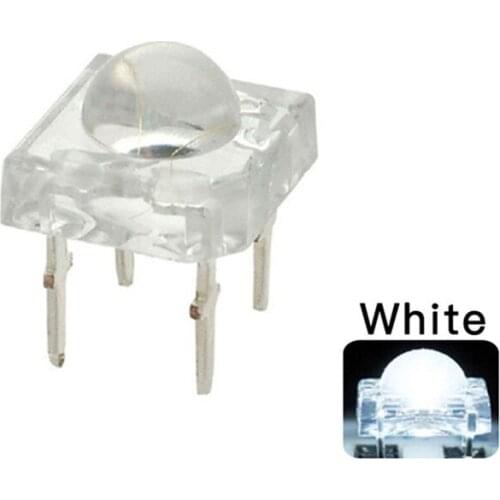 100pcs 5mm F5 Piranha White LED Super Flux Transparent 5 mm Ultra Bright Water Clear Lens Lamp 4 Pin Light Beads