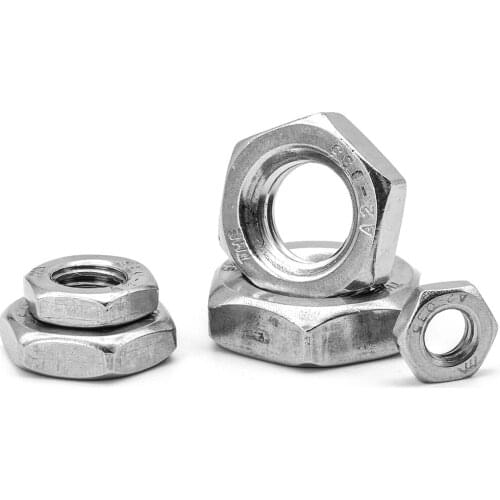 288pcs Hex Hexagon Thin Nuts Assortment Kit M3 M4 M5 M6 M8 M10 M12 304 Stainless Steel Metric DIN439 Hex Thin Nuts Set