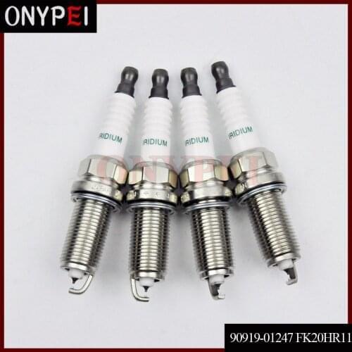 4 pcs) 90919-01247 FK20HR-11 Dual Iridium Power Spark Plug For Toyota Camry RAV4 Lexus ES350 RX350 3.5L FK20HR11 9091901247