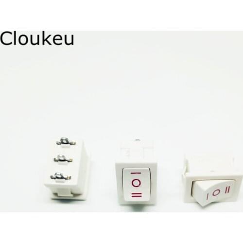5Pcs 15*21MM Rocker Switch White KCD1-103 3Pin 3File Seesaw switch 6A250V Power switch