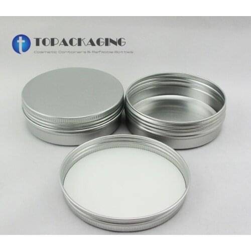 50PCS/LOT-100G Cream Jar,Aluminum Cosmetic Container,Empty Lotion Canister,Sample Mask Sub-bottling,Screw Cap Pot