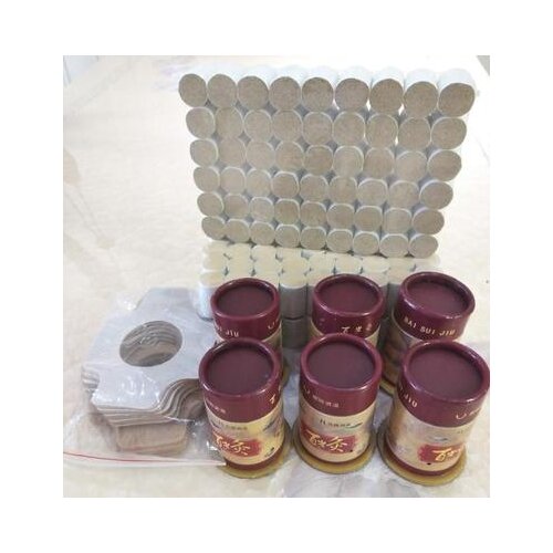 60pcs anti-allergy wormwood stickers moxa box pots and plaster paste moxibustion heat patch moxibustion hyperthermia moxa sticke