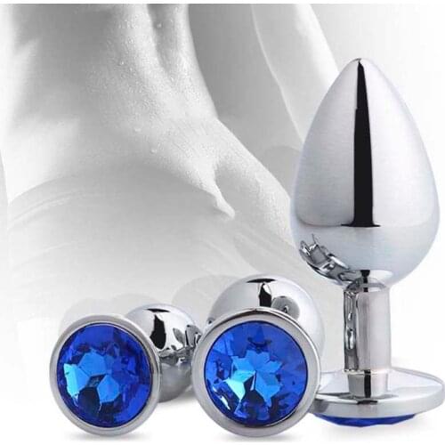 3 Size Set Anal Plug Multicolor Stainless Steel Crystal Butt Plug Gay Stimulator Masturbator Anal Adult Sex Toys Massager