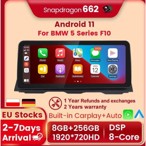 Qualcomm 662 Android 11 8+256G 4G LTE For For BMW 5 Series F10 F11 2010-2016 CIC NBT Car Multimedia Radio Player Carplay Auto