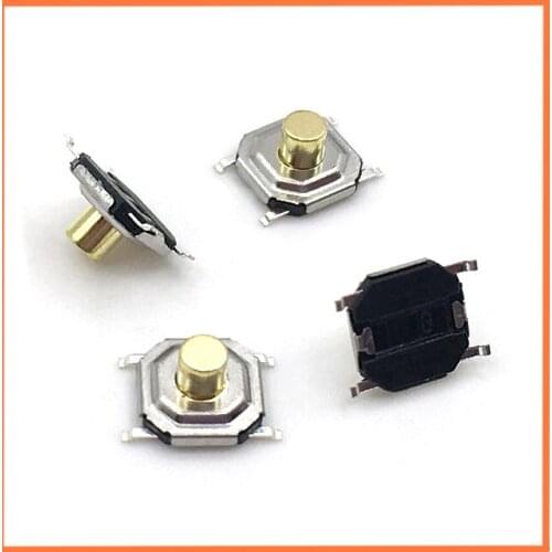 Free shipping 100PCS/LOT 4 * 4 * 2.5 MM light touch switch patch 4 feet copper button/waterproof copper head