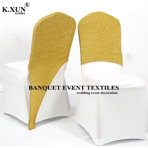 Hot Sale Sequin Chair Cap Hood For Spandex Chair Cover Wedding Event Party Decoration