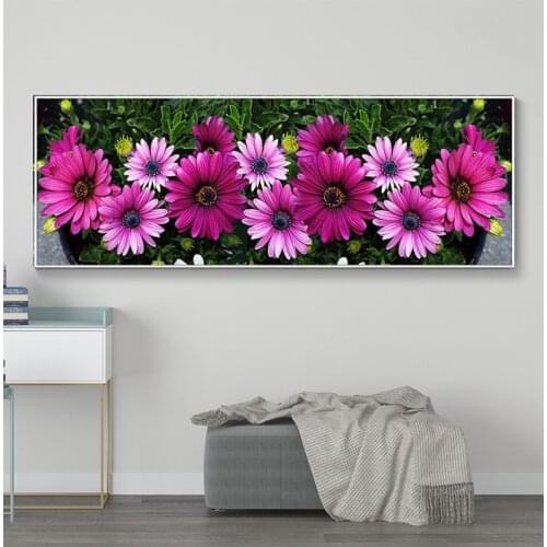 Large Diamond Painting Full Square Round Daisy 5D Diy Diamond Embroidery Kits Flower Christmas Decoration for home