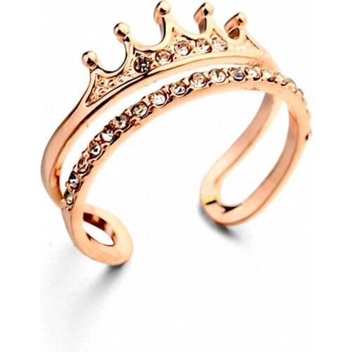 Brand TracysWing Austrian Crystals Crown Rings for Women Enviromental Anti Allergies Th-RG96881