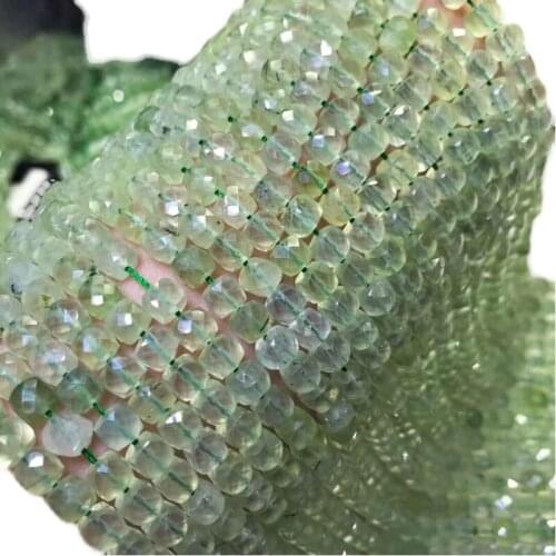 LOOSE BEADS square FACETED green Prehnite 5-6mm Wholesale for DIY jewelry necklace 36cm