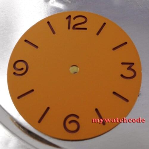 38.9mm sterile pure orange sandwich dial pure sterile fit ETA 6497 6498 mens watch 3