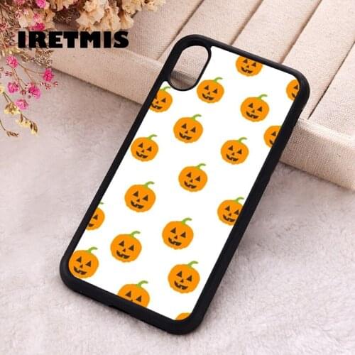 Iretmis 5 5S SE 2020 Phone Cover Cases for iPhone 6 6S 7 8 Plus X Xs Max XR 11 12 MINI Pro Rubber Silicone Pumpkin Pattern