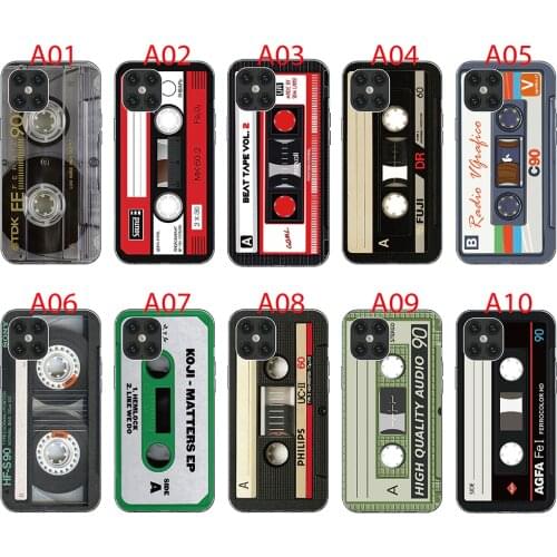 Phone Case For Sony Xperia 10 II 1 5 II C4 L4 L3 L2 M5 E5 M4 Aqua L1 T3 Soft TPU Print Retro cassette tape mobile phone bag