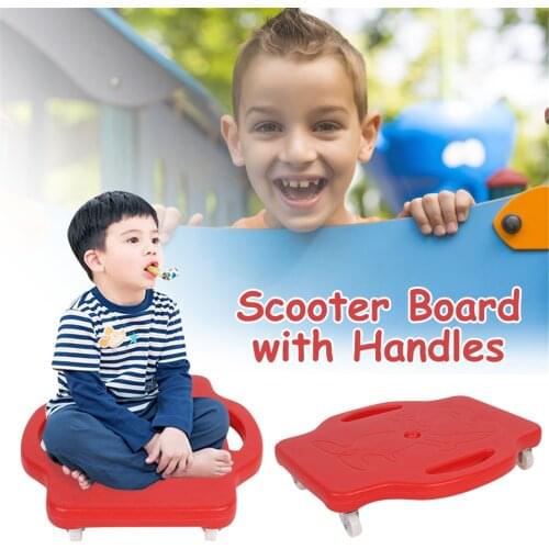 Childrens Safety Plastic Scooter Board Handled Scooter Seat With Swivel Casters For Children Scooting Sliding And Racing