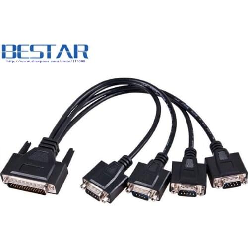 RS422 DB44 pin to 4x DB9 pin cable DB9 RS-422 serial Card adapter cables For PCI card to 4 x RS422 / 485 Card