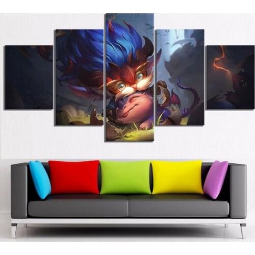 Canvas Painting 5 Pieces Heimerdinger LoL Games Poster Modular Wall Art Decor Prints Pictures for Living Room Home Decoration