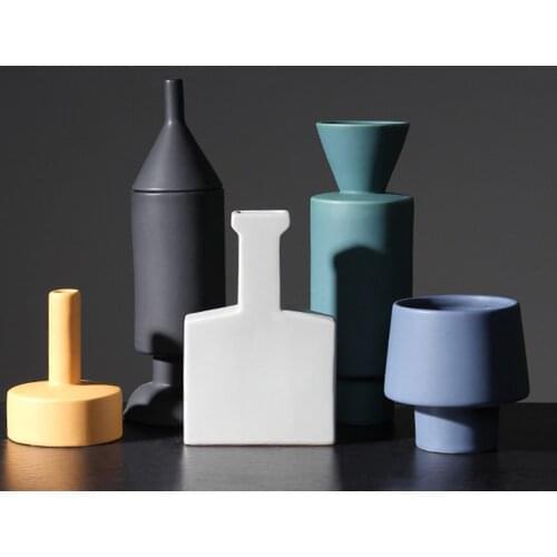 Nordic Style Ceramic Flower Vase Decoration Dining Table Office Events Arranging Bouquets Crafts Gifts