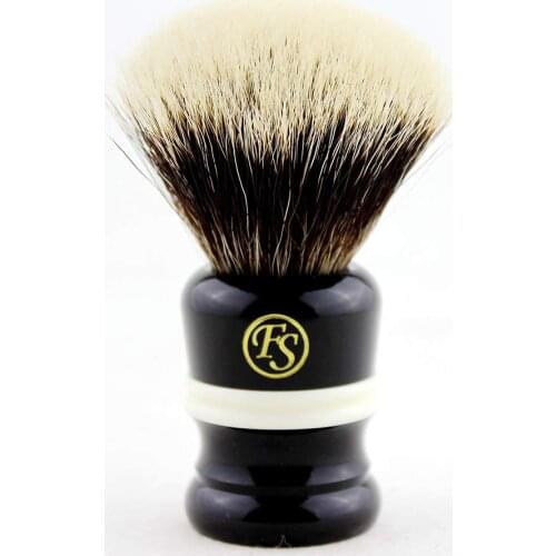 "FS"-24mm FAN SHAPE MANCHURIAN Finest badger Shaving Brush Black&White Handle+FREE STAND+FREE SHIPPING