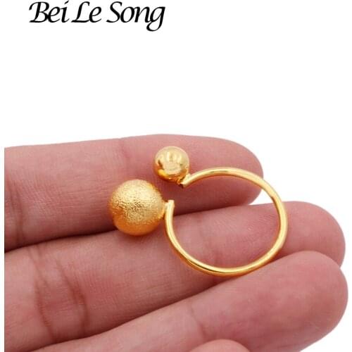 Couple rings new 24K gold color wedding jewellery bridal party resizable luxury ring for wife gifts African Dubai French