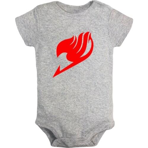 Japanese Anime Fairy Tail Cute Snow White Printed Newborn Baby Girl Boys Clothes Short Sleeve Romper Outfits 100% Cotton