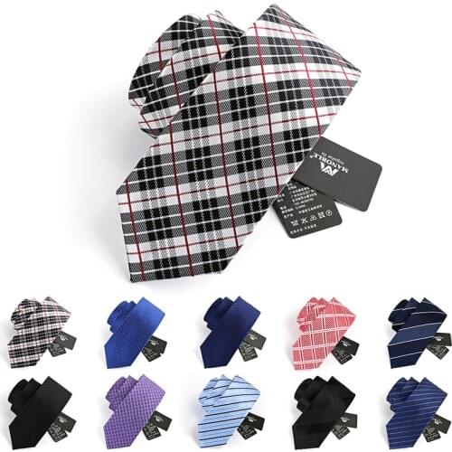 Korean Stylish Mens Ties 2019 New Casual 7CM Silk Ties Striped Slim Tie Fashion Men Business Neckties Skinny Neck Tie Gift Box