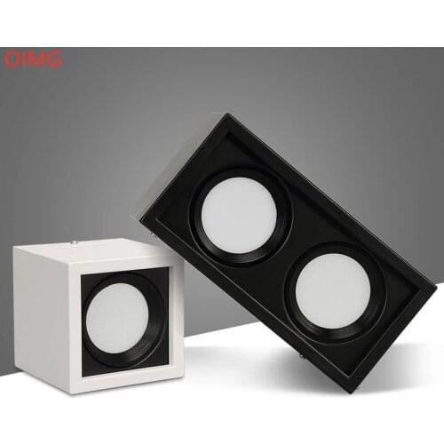 Anti-glare Surface Mounted Adjustment Square Dimmable LED Downlights 10W 15W 20W 30W LED COB Ceiling lamp Spot Lights AC85V-265V