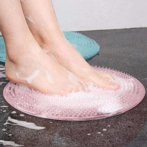 Lazy artifact anti-skid multifunctional silicone massage pad brush foot brush back blood circulation relief foot pain pad