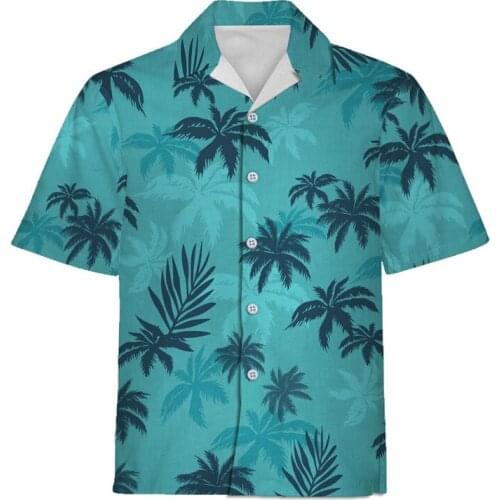 2021 Summer Quality Harajuku Beach New Arrival Men Short-Sleeve Casual Anime Shirt Blouse Loose Surfing Hawaiian-shirt