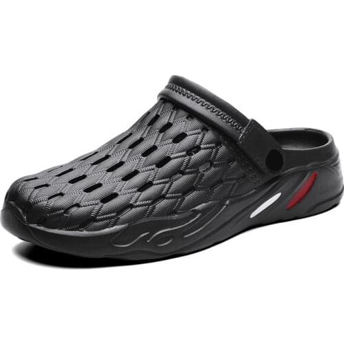 Summer Hole Designer Mens Casual Slippers Non-slip Fishing Mens Beach Slippers Shoes Solid Mens Clogs Slides