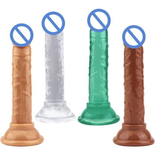 MINI No Vibator Realistic Dildo Anal Butt Plug Masturbator Crystal Jelly Suction Cup Penis Sex Toys For Women Couple Sex product