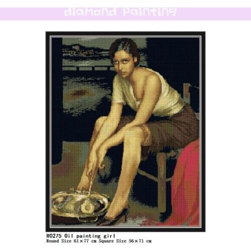 Diamond Painting Kits Oil Painting Girl Sets Round & Square Embroidery Mosaic Art Picture Rhinestones Full Drill Home Decor Gift